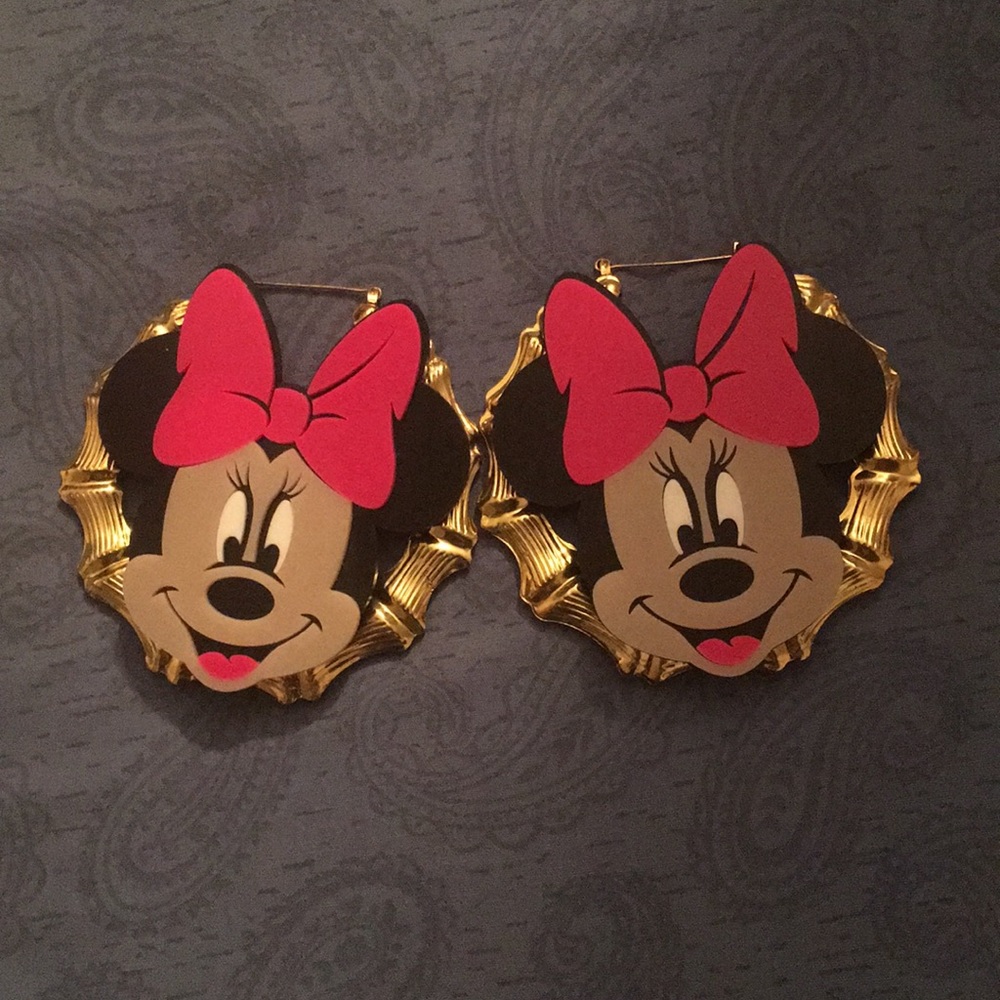 Minnie Mouse Bamboo Earrings
